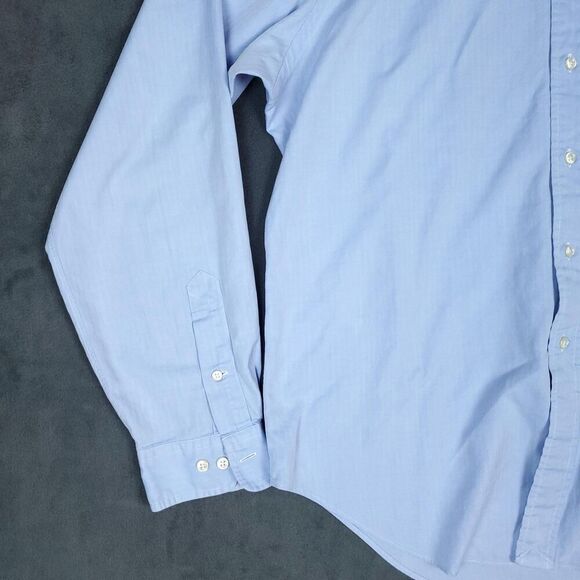 Ralph Lauren Shirt Mens 16.5 34/35 Blue Classic Fit Long Sleeve Button Down Logo - Picture 6 of 15